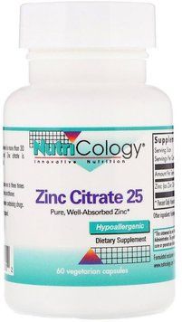 Nutricology Zinc Citrate 25 60 Veg Caps Цинк Цитрат 550170 фото