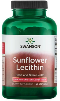 Swanson Sunflower Lecithin from Non-Gmo Sunflower Seeds Подсолнечный лецитин 1200 мг 90 капсул 1322805 фото