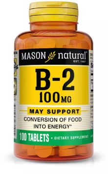 Mason Natural Vitamin B2 100 mg Витамин B2 100 таблеток 893727 фото