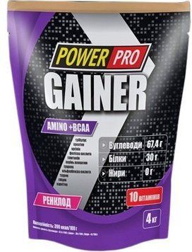 Гейнер Power Pro Gainer 4000 g /100 servings/ Слива 383818 фото