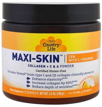 Country Life Maxi-Skin 3.5 oz (100 g) Колаген + вітаміни С & А з теаніном в порошку 488789 фото