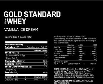 Протеин Optimum Nutrition 100% Whey Gold Standard 454 g / 14 servings / Vanilla Ice Cream 386316 фото
