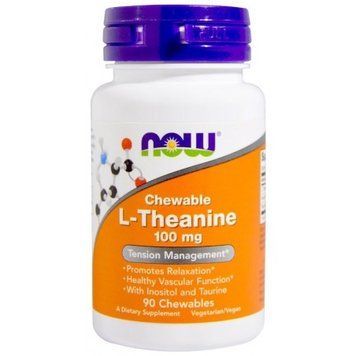 Now Foods L-Theanine, 100 mg, 90 Chewables (NF0144) 634643 фото