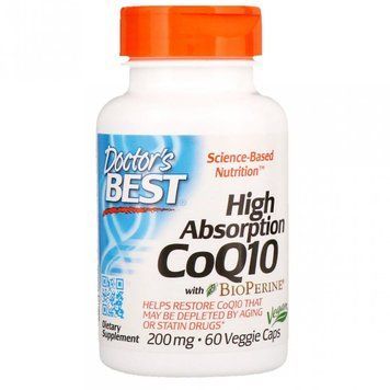 Doctor's Best CoQ10 BioPerine 200 mg 60 veg caps Коензим Q10 високої абсорбації 492308 фото