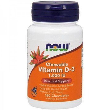 Now Foods Chewable Vitamin D-3 1000 Iu Витамин Д3 с фруктовым вкусом 180 жевательных табл 775714 фото