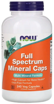 Now Foods Full Spectrum Mineral Caps Мультиминеральная формула 240 веганских капсул 799640 фото