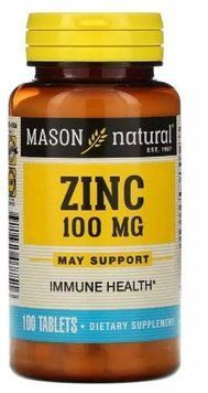 Mason Natural Zinc 100 mcg Цинк 100 таблеток 993625 фото