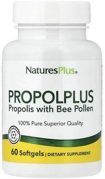 Nature's Plus Propolplus, Propolis with Bee Pollen - 60 softgels 1468805 фото