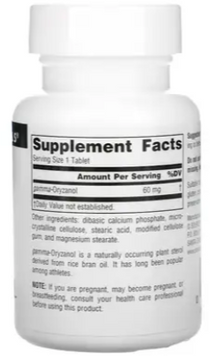 Source Naturals Gamma Oryzanol 60 mg 100 tab / 100 servings 417234 фото