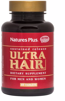 Natures Plus Ultra Hair Sustained Release Комплекс для волосся для чоловіків та жінок 60 таблеток 895535 фото