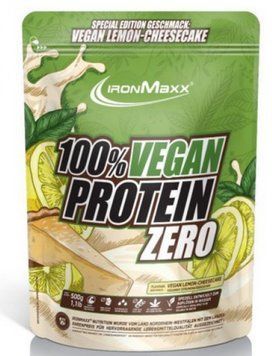 IronMaxx 100 % Vegan Protein Zero 500 g / 16 servings / Lemon Cheesecake 1112562 фото