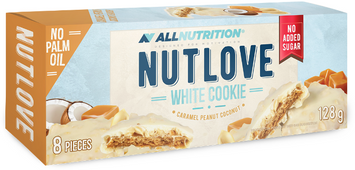 Печиво Allnutrition Nutlove 128 g / White Cookie Caramel Peanut Coconut 1102003 фото