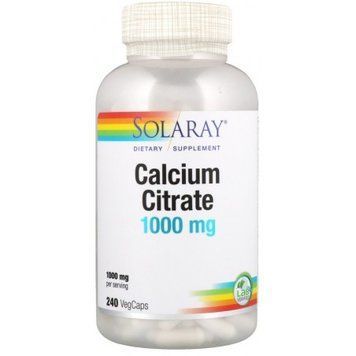 Solaray Calcium Citrate, 1000 mg, 240 VegCaps (SOR-45852) 660956 фото