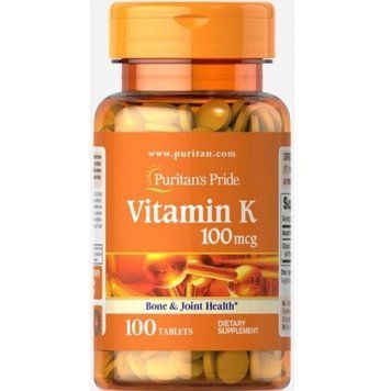 Puritan's Pride Vitamin K 100 mcg 100 tabs 447305 фото