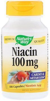 Nature's Way Niacin 100 mg 100 Caps Витамин В3 535161 фото