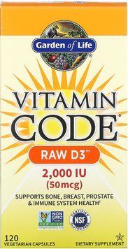 Garden of Life Vitamin Code, RAW D3, 50 mcg (2,000 IU), 120 Vegetarian Capsules (GOL-11656) 682198 фото