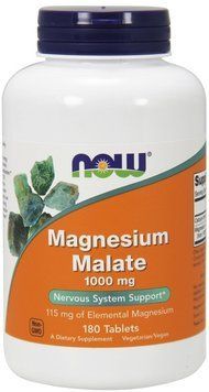 NOW Foods Magnesium Malate 1000 mg Vegetarian Tablets 180 tabs 416686 фото