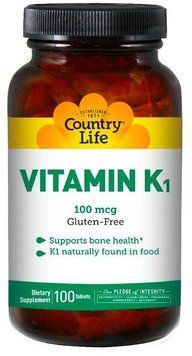 Country Life Vitamin K1 100 mcg 100 Tabs Вітамін К-1 533277 фото