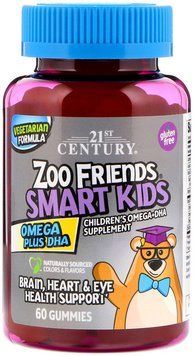 21st Century Zoo Friends Smart Kids Omega Plus DHA, 60 Gummies 476650 фото