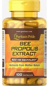 Puritan's Pride Bee Propolis 500 mg Прополіс 100 капсул 774250 фото