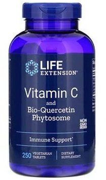 Life Extension Vitamin C and Bio-Quercetin Phytosome 1000 mg / 15 mg Вітамін C 250 веганських таблеток 777172 фото