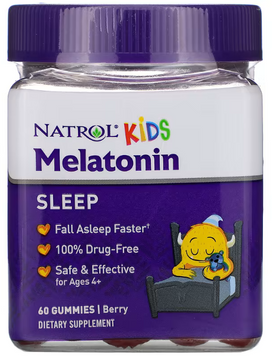 Natrol Kids Melatonin Ages 4+ Berry Мелатонін для дітей від 4 років 60 жувальних цукерок 926030 фото