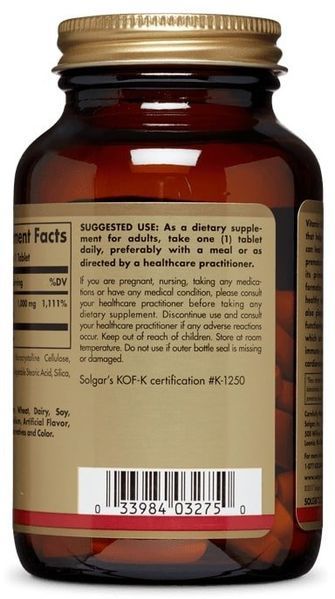 Solgar Vitamin C 1000 mg 90 Tabs (SOL-03275) 463555 фото