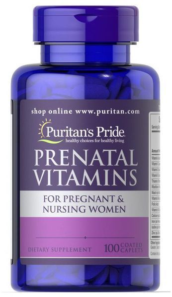 Puritan's Pride Prenatal Vitamins 100 caps Витамины для беременных 519249 фото