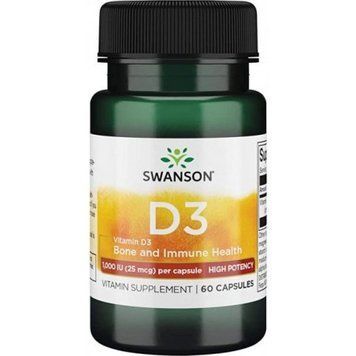 Swanson Vitamin D3 Higher Potency 1.000 Iu Витамин Д3 60 капсул 776390 фото