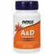 NOW Foods Vitamin A & D 10,000/400 IU Softgels 100 caps 414049 фото 1