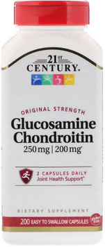 21st Century, Glucosamine 250 mg Chondroitin 200 mg, Original Formula, 200 (Easy Swallow) Capsules (CEN-21690) 623259 фото