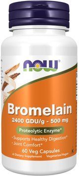 Now Foods Bromelain 500mg - 60 Veg Capsules 1450201 фото