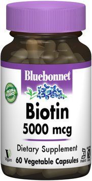 Bluebonnet Nutrition Biotin 5000 mcg, 60 Vegetable Capsules (BLB0447) 659804 фото