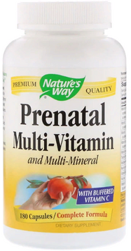 Nature's Way, Prenatal Multi-Vitamin and Multi-Mineral, 180 Capsules (NWY45130) 629293 фото