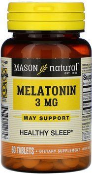 Mason Natural Melatonin 3 mg Мелатонин 60 таблеток 936586 фото