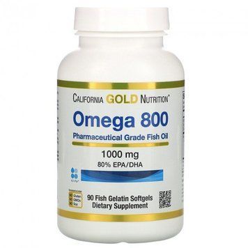 California Gold Nutrition Omega 800 Омега-3 90 желатиновых капсул 1117184 фото