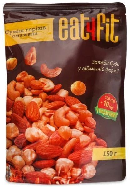Упаковка Смесь орехов Eat4Fit жареная 2х150 г (4820268890092) 1219562 фото