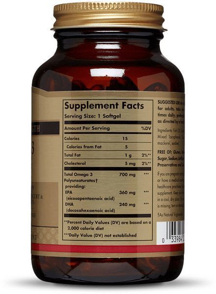 Solgar Omega-3 700 mg EPA & DHA 60 Softgels 498731 фото