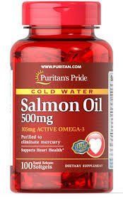 Puritan's Pride Omega-3 Salmon Oil 500 mg (105 mg Active Omega-3) Омега-3 лососевое масло 519244 фото