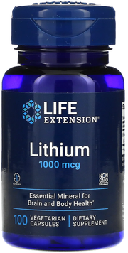 Life Extension Lithium 1000 mcg Литий 100 вегетарианских капсул 880661 фото