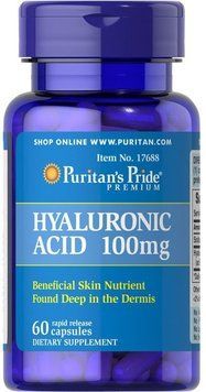 Puritan's Pride Hyaluronic Acid 100 mg 60 caps 384181 фото