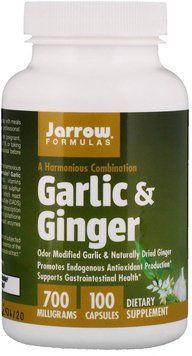 Jarrow Formulas Garlic & Ginger, Часник і Імбир 700 mg, 100 Capsules (JRW14012) 687989 фото