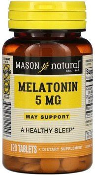 Mason Natural Melatonin 5 mg Мелатонин 120 таблеток 936587 фото