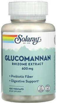 Solaray Glucomannan Rhizome Extract 600mg - 100 Veg Capsules 1452835 фото