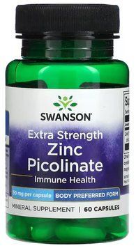 Swanson Extra Strength Zinc Picolinate Body Preferred Form 50mg - 60 Capsules 1456805 фото