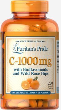 Puritan's Pride Vitamin C-1000 mg with Bioflavonoids & Rose Hips 250 caps 447280 фото