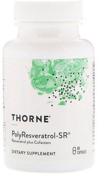 Thorne Research PolyResveratrol-SR 60 Veg Caps Ресвератрол, Птеростільбен, Куркумин 532418 фото