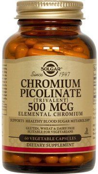 Solgar Chromium Picolinate 500 mcg 60 Vegetable Capsules 496816 фото