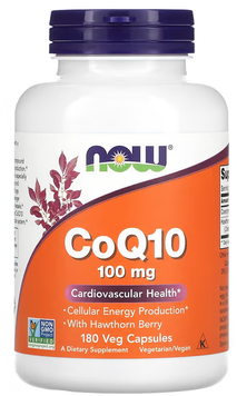 Now Foods CoQ10 100mg - 180 Veg Capsules 1451229 фото