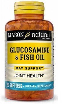 Mason Natural Glucosamine & Fish Oil Глюкозамін та Риб'ячий жир 90 гелевих капсул 893731 фото